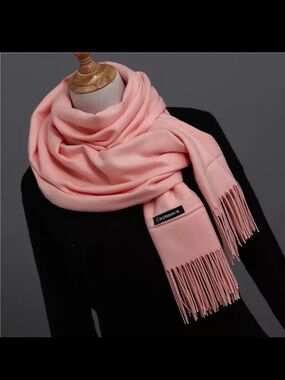 Soft Pink cashmere Women’s Fringe Scarf pick a color